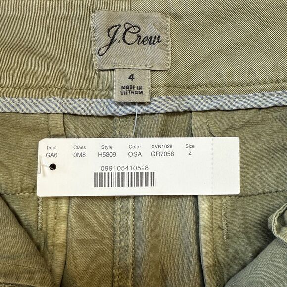 J. Crew Shorts Size 4 Mid Rise Chino Olive Green Cotton Blend 6.5" Stretch H5809 - Picture 4 of 13